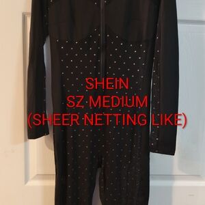SHEIN Black Jumpsuit with Red Accents